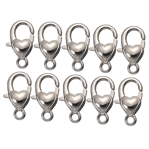 KAILIKETIY 10Stücke Herzform Legierungsverschluss für DIY Schlüsselanhänger und Armbänder Hochwertige Langlebige Hummer Clips Silber für Kreative Bastelprojekte KAILIKETIY 10Stücke Herzform Legierungsverschluss für DIY Schlüsselanhänger und Armbänder Hochwertige Langlebige Hummer Clips Silber für Kreative Bastelprojekte von KAILIKETIY