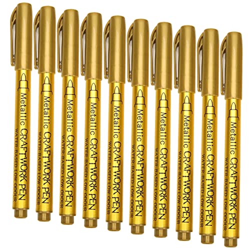 KAILIKETIY 10Stücke Metallic Farbstifte für Stoffmarkierungen Tragbare Graffiti Marker für Keramik Holz und Mehr Langlebig und Leicht zu Handhaben von KAILIKETIY