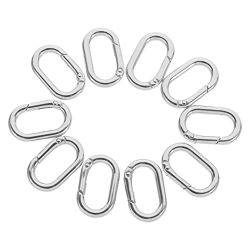 KAILIKETIY 10Stücke Ovaler Federverknüpfungsanschluss Hochleistungs Carabiner Schlüsselbundschnalle Für Taschen Und Zubehör Robuster Federverschluss Metall Für DIY Projekte von KAILIKETIY