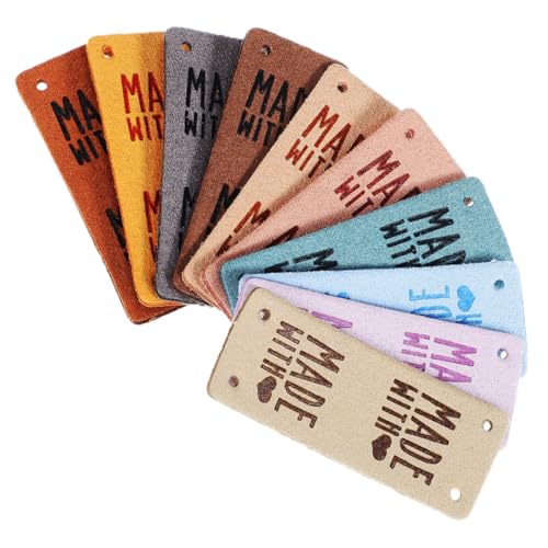 KAILIKETIY 10Stücke PU Leder Etiketten Handgefertigt Praktische Nähetiketten für Kleidung Taschen Schuhe und DIY Projekte Flexibel und Leicht zu Verwenden für Kreative Handarbeiten von KAILIKETIY