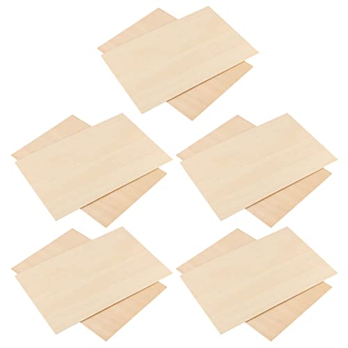 KAILIKETIY 10Stücke Rechteckige Holzscheiben DIY Malmaterialien Hochwertigem Holz für Bastelprojekte und Heimdekoration Leere Holzplatten für Kreative Ideen von KAILIKETIY