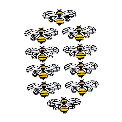 KAILIKETIY 10Stücke Teiliges Cartoon Bienen Patches Aufbügelbare Applikationen für Jeans Taschen und DIY Kleidung zur Individuellen Gestaltung und Reparatur von Textilien KAILIKETIY 10Stücke Teiliges Cartoon Bienen Patches Aufbügelbare Applikationen für Jeans Taschen und DIY Kleidung zur Individuellen Gestaltung und Reparatur von Textilien von KAILIKETIY