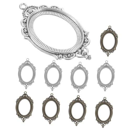 KAILIKETIY 10Stücke Teiliges DIY Pendellablett Legierung mit Hohlem Spitzenrand für Schmuckherstellung für Anhänger und KAILIKETIY 10Stücke Teiliges DIY Pendellablett Legierung mit Hohlem Spitzenrand für Schmuckherstellung für Anhänger und von KAILIKETIY