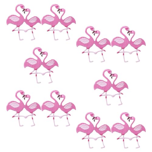 KAILIKETIY 10Stücke Teiliges Flamingo Bügelpatch Applikationen für Kleidung Hüte und Taschen Langlebige Stickerei Patches zur Reparatur und Dekoration für Mode und Mehr von KAILIKETIY