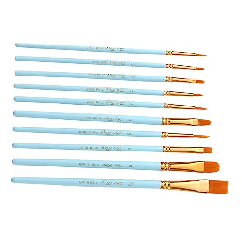 KAILIKETIY 10Stücke Teiliges Pinsel Set für Aquarell und Ölmalerei Holzgriff Pinsel mit Nylonwolle für Kunstprojekte Einfach zu Reinigen Himmelblaue Farbe KAILIKETIY 10Stücke Teiliges Pinsel Set für Aquarell und Ölmalerei Holzgriff Pinsel mit Nylonwolle für Kunstprojekte Einfach zu Reinigen Himmelblaue Farbe von KAILIKETIY