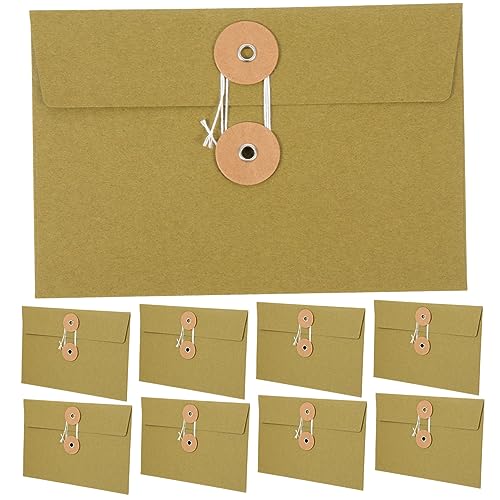 KAILIKETIY 10Stücke Vintage Papier Taschen Praktische Briefumschläge aus Kraftpapier für Dokumente Postkarten und Kreative Aufbewahrung und Stabil von KAILIKETIY