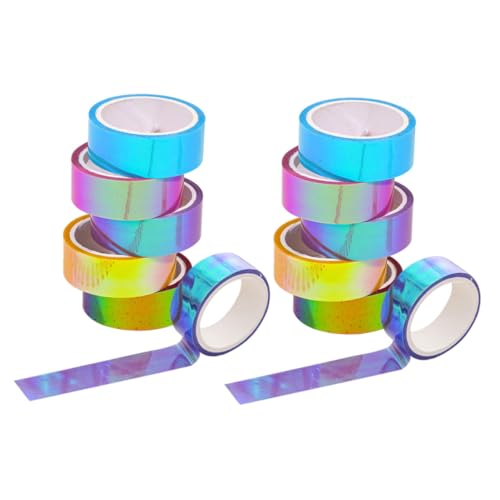 KAILIKETIY 12Rollen Wasserdichte Farbgradient Bänder für DIY Handbücher und Scrapbooking Dekoratives Klebeband Farben Leicht Ablösbar und Repositionierbar für Schule von KAILIKETIY