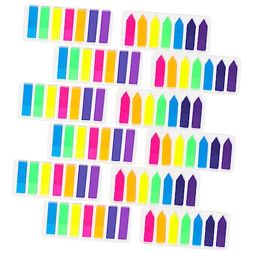 KAILIKETIY 12Sätze Bunte Sticky Tabs Haftnotizen für Bücher Notizen Schule Büro Wasserdichte Indexkarten Markieren und Annotieren für Schüler Lehrer von KAILIKETIY