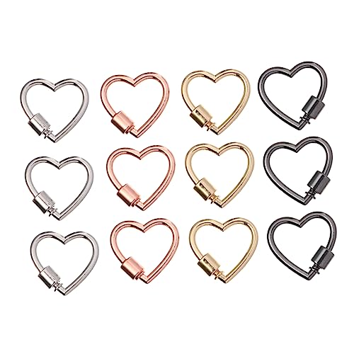 KAILIKETIY 12Stücke Herzform Schlüsselringe DIY Anhänger für Schmuck Bastelprojekte und Schlüsselhalter Roségold für Kreative Designs von KAILIKETIY