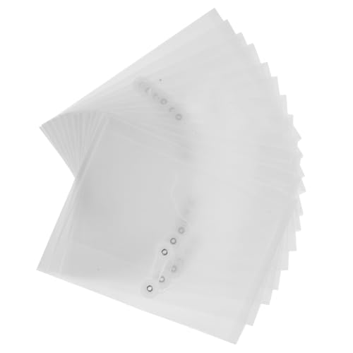 KAILIKETIY 12Stücke Transparente Dokumentenaufbewahrungstaschen Format mit Seilwickelknopfverschluss Robust und Leicht für Quittungen Tickets und Büro von KAILIKETIY
