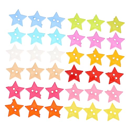 KAILIKETIY 150Stücke Fünfzackige Farbknöpfe DIY Harz Knöpfe für Bastelprojekte mit Löchern für Kleidung Scrapbooking Dekoration und Manuelle Handarbeiten von KAILIKETIY