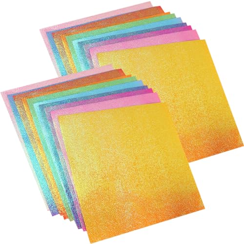 KAILIKETIY 150Stücke Glänzende Origami Papiere Bunte Faltpapiere für Doppelseitiges Bastelpapier für DIY Projekte Party und Heimdekoration von KAILIKETIY