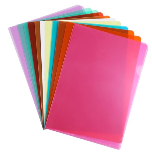 KAILIKETIY 16Stücke Transparente Ordner Teilig Bunte Dokumentenmappe aus Robustem für Schule Büro und Zuhause Leichte und Tragbare Sichtmappen Lebendigen Farben von KAILIKETIY