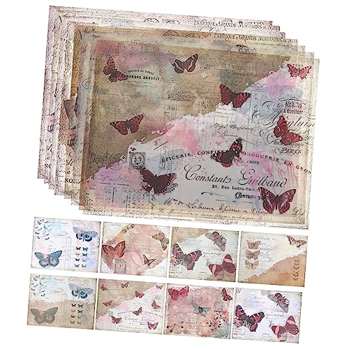 KAILIKETIY 16Stücke Vintage Scrapbooking Dekorative Hintergrundpapiere für DIY Journal und Bastelprojekte Langlebiges und Strukturiertes Material Vielseitig Einsetzbar von KAILIKETIY