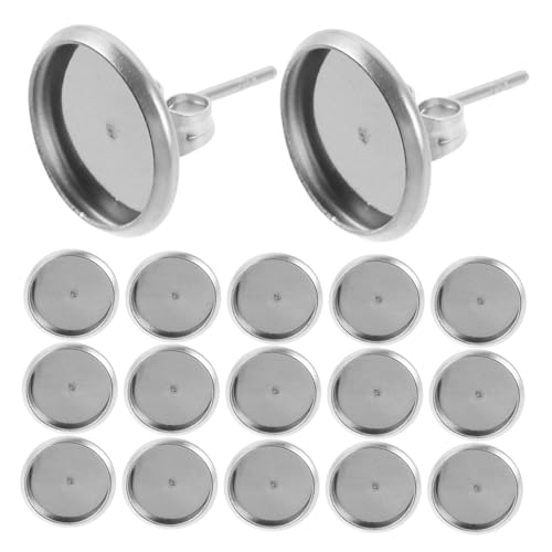 KAILIKETIY 180 Stück Metall Lünettentablett Befunde Ohrringe Lünettentablett Basis Flache Cabochon Fassungen Tablett Für Cabochon Ohrringe Rohlinge Metall Ohrring Pfosten Befunde DIY von KAILIKETIY