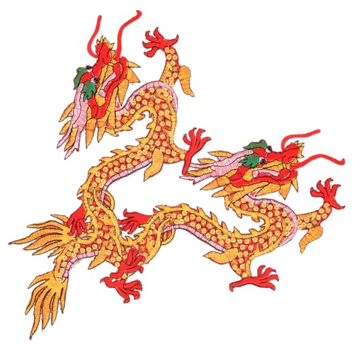 KAILIKETIY 1Paar Gestickte Drachen Aufnäher Chinesische Nähflicken für Kleidung DIY Dekoration für Jeans Jacken und Rucksäcke Strahlendem für Kreative Projekte KAILIKETIY 1Paar Gestickte Drachen Aufnäher Chinesische Nähflicken für Kleidung DIY Dekoration für Jeans Jacken und Rucksäcke Strahlendem für Kreative Projekte von KAILIKETIY