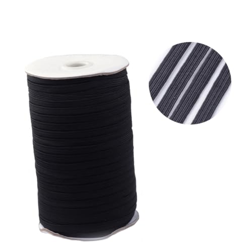 KAILIKETIY 1Rolle Flaches Elastisches Band Yards Schwarzes Polyester Ribbon Für Kleidung Bund Und DIY Projekte Für Accessoires Und Kostümdesign von KAILIKETIY