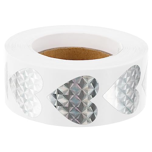 KAILIKETIY 1Rolle Glänzende Herz Aufkleberrolle Dichtungsaufkleber für DIY Hochzeit Scrapbooking und Dekoration Kreatives Selbstklebendes Design und Vielseitig von KAILIKETIY