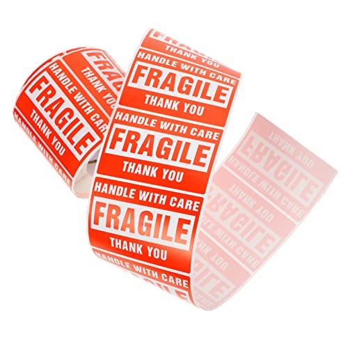 KAILIKETIY 1Rolle Zerbrechliche Versandaufkleber Abnehmbare Warnetiketten für Fragile Produkte Selbstklebend für Sicheres Verpacken und Versand von KAILIKETIY