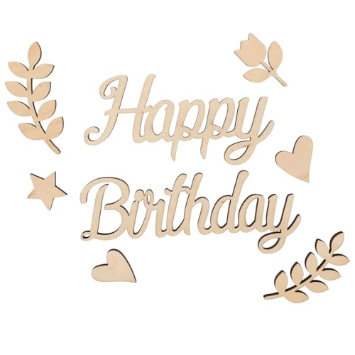 KAILIKETIY 1Satz Holzschild Dekoration Happy Birthday Ausgeschnittenes Schild für Geburtstagsfeiern Vielseitige Holzdekoration für Fotos und Nachhaltiges Material für Unvergessliche von KAILIKETIY