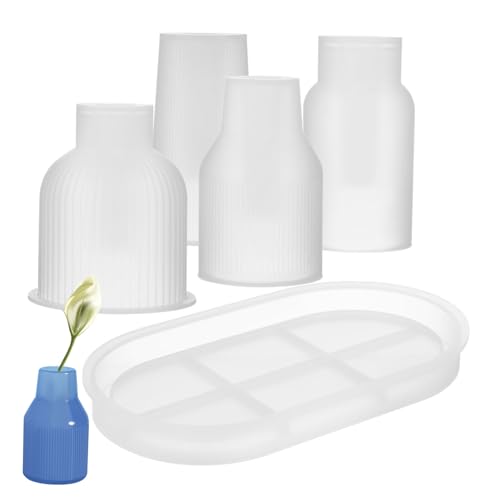 KAILIKETIY 1Satz Silikon Vase Gießformen mit Vasen Tray DIY Blumentopf Harzformen für Kreative Tischdekoration Vielseitig Einsetzbar für Hochzeiten und KAILIKETIY 1Satz Silikon Vase Gießformen mit Vasen Tray DIY Blumentopf Harzformen für Kreative Tischdekoration Vielseitig Einsetzbar für Hochzeiten und von KAILIKETIY