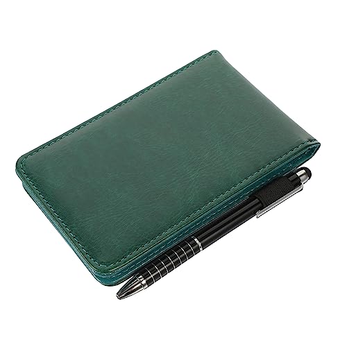 KAILIKETIY 1Satz Taschen Notizbuch Multifunktionales Notizbuch mit Stift Tragbares Memo Pad für Büro Reisen und Kreative Notizen Dunkelgrün mit Eleganter Metalloptik von KAILIKETIY