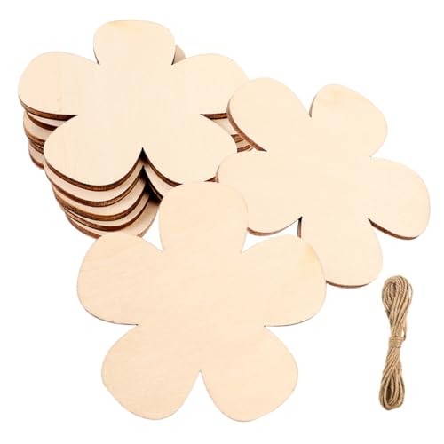 KAILIKETIY 1Satz Unvollendete Holzblumen Ausschnitte für DIY Projekte Unbemalte Holzscheiben für Bastelideen Sicher und Langlebig für Kreative Dekoration von KAILIKETIY