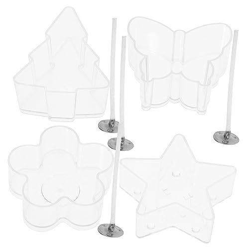 KAILIKETIY 1Satz Wiederverwendbare Kunststoff Kerzenbehälter Teiliges Transparente Kerzenschalen mit Dochten für DIY Kerzenherstellung und Vielseitige Aufbewahrung von KAILIKETIY