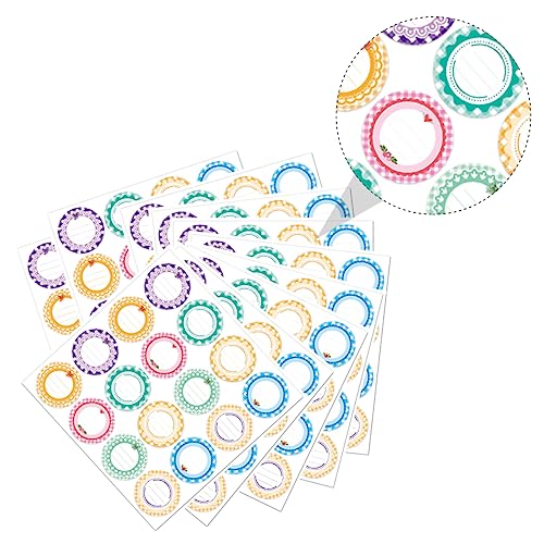 KAILIKETIY 1Tasche Bunte Selbstklebende Etiketten für Einmachgläser Runde Wasserdichte Klebeaufkleber für Dosen Gläser Handgemachte und Kunsthandwerk Farbiges Design von KAILIKETIY