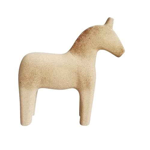 KAILIKETIY 1pc Tierornamente Aus Holz Kreative Leere Pferdefigur Reiter Bemalen Und Dekorieren Von Pferdedekorationen Pferdeschmuck Autospielzeug Mit Pferdeanhänger Modellpferd Kuh T Aus Holz von KAILIKETIY