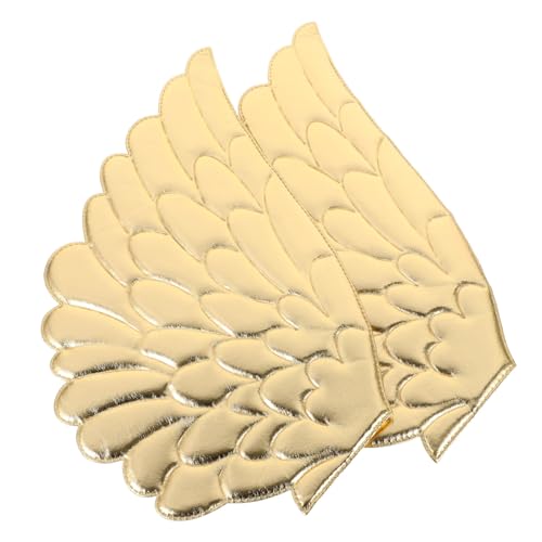 KAILIKETIY 2 Paare Angel Wings Patch Engelsflügel-verzierung Flügelfleck Angel Flügelreparatur Patch Engel-kleiderapplikation Engelsflügelreparatur Applikation Engel Patches Golden Stoff von KAILIKETIY