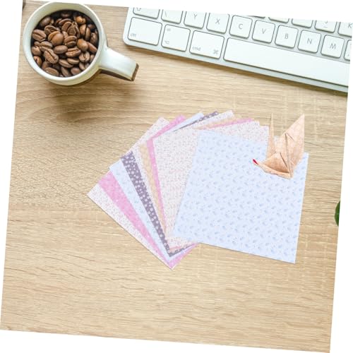 KAILIKETIY 2 Packungen Origami Papier Einseitig Bedruckt mit Blumenmuster Bastelpapier für Mädchen Farbige Faltblätter für DIY Handwerk Papier Falten Kunst und Schulprojekte von KAILIKETIY
