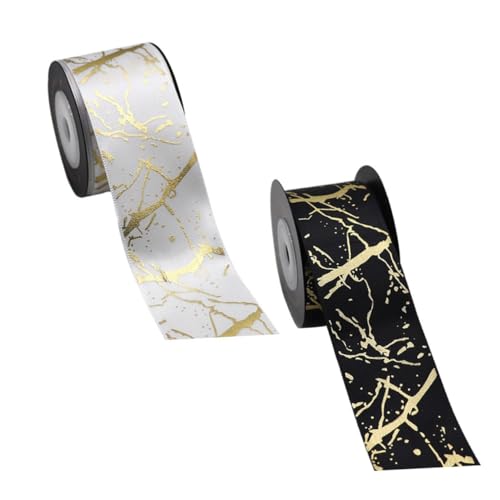 KAILIKETIY 2 Rollen Hochwertiges Bronzefarbenes Polyester geschenkband Breit Verpackungsband für Blumen DIY Schleifen Haaraccessoires Geburtstagsdeko und Geschenkverpackung von KAILIKETIY