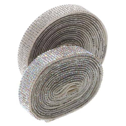 KAILIKETIY 2 Rollen Selbstklebendes Strassband Kristallrhinestone Dekoband Glitzerndes DIY Schmuckband für Textilien Handwerk Auto Handy Stark Haftend Langlebig und Farbecht von KAILIKETIY