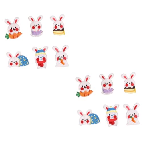 KAILIKETIY 2 Sätze Cartoon Rabbit Patches Selbstklebende Applikationen Für Diy Kleidung Jeans Reparatur Und Dekoration Von Taschen Und Accessoires 6 Stücke * 2 von KAILIKETIY