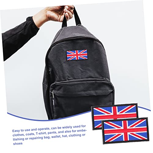 KAILIKETIY 2 Stück Flaggen Aufnäher zum Aufbügeln Bestickte Nationalflagge Patches Langlebig und Vielseitig für Kleidung Rucksack Tasche DIY Zubehör Blau Schwarz Rand von KAILIKETIY
