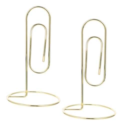 KAILIKETIY 2 Stück Goldene Metall Kartenhalter für Notizen und Tischkarten Elegante Büro und Hochzeitsdekoration Multifunktionale Klammervorrichtung für Visitenkarten und Wichtige von KAILIKETIY
