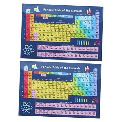 KAILIKETIY 2 Stück Periodenzüchterdekoration Gemälde Periodensystem Lernen Ausbildung Poster Zur Tabelle Elemente Periodensystem Des Klassenzimmers Lernposter Lehrreich Seidentuch von KAILIKETIY