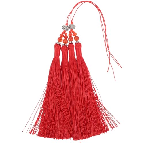 KAILIKETIY 2 Stück Rote Quasten für Taichi Schwerter Traditionelle Chinesische Pendants für Diy Bastelprojekte und Schmuckherstellung Kunstvolle Dekoration für Schlüsselanhänger und Garlanden von KAILIKETIY