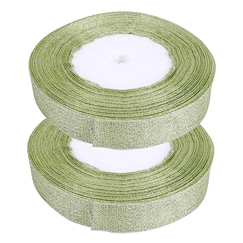 KAILIKETIY 2 Stück Satinband Dekoratives Geschenkband für DIY Bastelprojekte Hochzeitsdekoration Yards Leicht zu Schneiden für Anlässe von KAILIKETIY