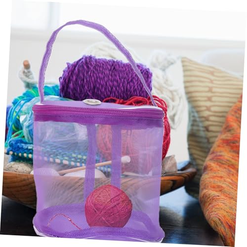 KAILIKETIY 2 Stück Strickzubehör Aufbewahrungsbeutel Strickgarn Tasche Mesh Design Tragbar Für Reisen Zuhause Handarbeit von KAILIKETIY