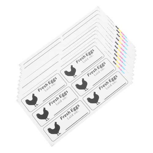 KAILIKETIY 20 Blatt Hühnerei Datumssticker Beschreibbare für Eierkartons Lebensmittelsicherheit Aufkleber für Frische Eier für Märkte und Zuhause von KAILIKETIY