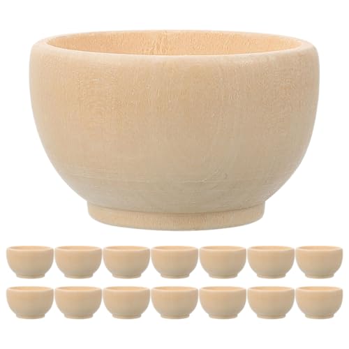 KAILIKETIY 20 Stück Holzschalen Naturholz für Unvollendete Diy Ornamente Bastelbedarf für Projekte Tischdekoration für Hochzeiten und Anlässe von KAILIKETIY