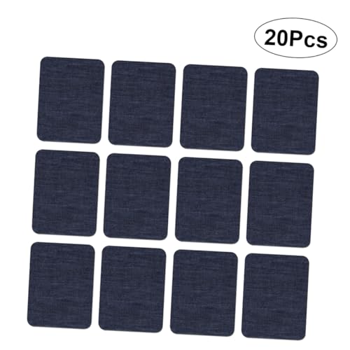 KAILIKETIY 20 Stück Teiliges Aufbügelbare Jeansflicken Rechteckige Große Dunkelblaue Denim Patches Selbstklebende Textilaufkleber Strapazierfähige Stoffapplikationen für Jacken Taschen DIY von KAILIKETIY