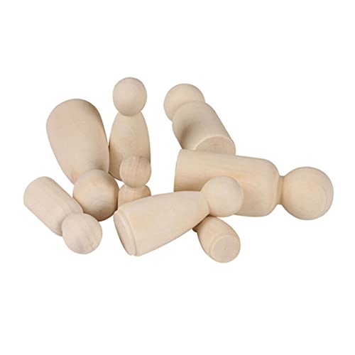 KAILIKETIY 20 Stück Teiliges Kleine Holzpuppen Unbemalte Holzfiguren für DIY Bastelzubehör Glatte Oberfläche Leichte Gelbe Farbe zum Bemalen und Dekorieren Fördert Kreativität und von KAILIKETIY
