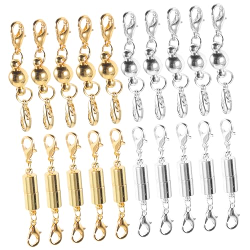 KAILIKETIY 20 Stück Teiliges Magnetverschluss Metall DIY Schmuckverschlüsse für Halsketten Armbänder Robustes Material Einfach zu Befestigen für Schmuckherstellung und Bastelprojekte von KAILIKETIY