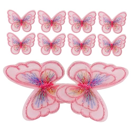 KAILIKETIY 20 Stück Teiliges Schmetterling Aufnäher zum Aufbügeln Bestickte Doppellagige Applikationen Zierliche Austauschbare Dekoration für Kleidung Taschen Hüte DIY Handwerkszubehör von KAILIKETIY
