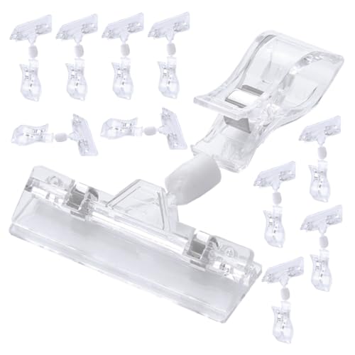 KAILIKETIY 20 Stück Transparente Preisschilder Clips Drehbare Schilderhalter für Supermärkte Einzelhandel und Werbung Einfach zu Montieren für Etiketten und Menüs von KAILIKETIY