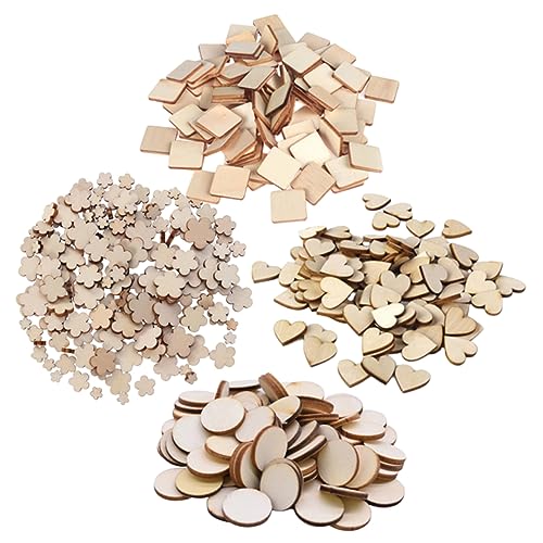 KAILIKETIY 200 Stück DIY Holzscheiben Unglackierte Holz Ausschnitte für Kreative Bastelarbeiten für Malerei und Handwerk mit Familie und Freunden von KAILIKETIY