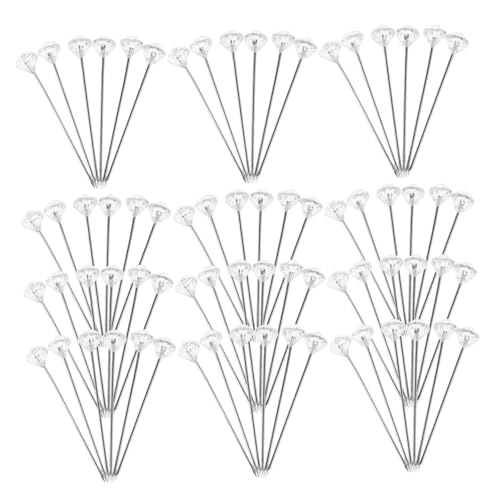 KAILIKETIY 200 Stück Diamant Nadeln Transparente Strassstecknadeln für Blumensträuße Hochzeits Boutonniere Gerade Blumen Nadeln Vielseitig Einsetzbar für Floristik und Handwerk von KAILIKETIY